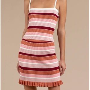 Revolve Mink Pink Shades of Rose Cami & Skirt Set